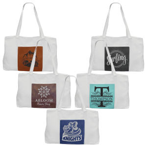 Customizable Leatherette Gusset or Burlap Tote Bags