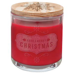 14 oz. Peppermint Twist Candle in a Glass Holder with Wood Lid