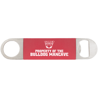 1 1/2" x 7" Red/White Bottle Opener with Silicone Grip