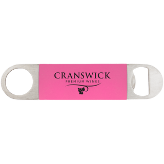 1 1/2" x 7" Pink/Black Bottle Opener with Silicone Grip