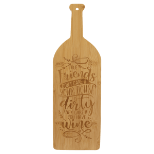 17" x 5 1/4" Bamboo Wine Bottle Cutting Board