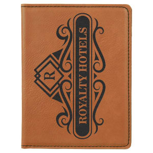 4 1/4" x 5 1/2" Rawhide Laserable Leatherette Passport Holder