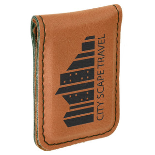 1 3/4" x 2 1/2" Rawhide Laserable Leatherette Money Clip