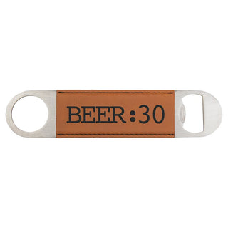 1 1/2" x 7" Rawhide Laserable Leatherette Bottle Opener