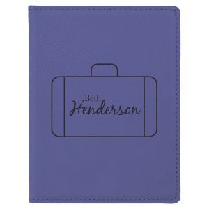 4 1/4" x 5 1/2" Purple Laserable Leatherette Passport Holder