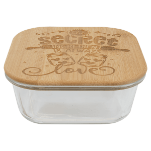 27 oz. Square Glass Container with Bamboo Lid