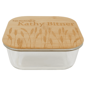 37 oz. Square Glass Container with Bamboo Lid