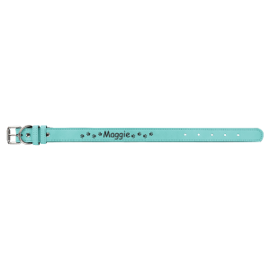 Small 15" x 3/4" Teal Laserable Leatherette Dog Collar