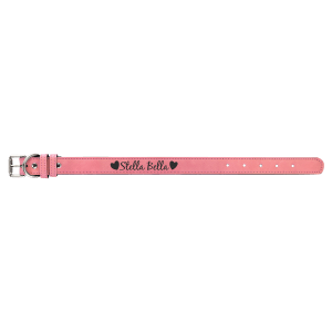 Medium 19" x 1" Pink Laserable Leatherette Dog Collar