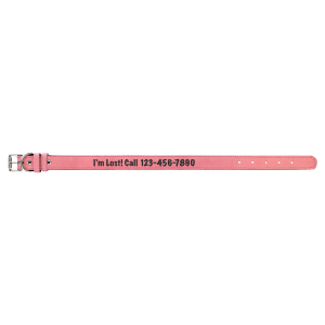 Large 23" x 1" Pink Laserable Leatherette Dog Collar