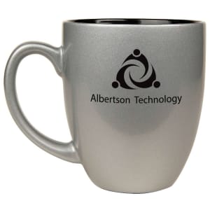 16 oz. Silver Ceramic Bistro LazerMug