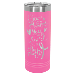 Polar Camel 22 oz. Pink Skinny Tumbler with Slider Lid