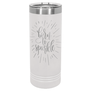 Polar Camel 22 oz. White Skinny Tumbler with Slider Lid