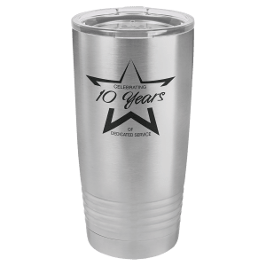 Polar Camel 20 oz. Stainless Steel Vacuum Insulated Ringneck Tumbler with Clear Lid