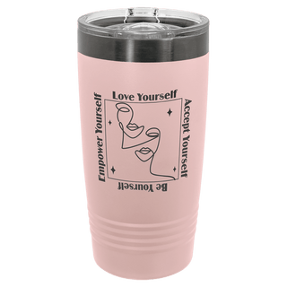 Polar Camel 20 oz. Blush/Ghost Black ION-Plated Ringneck Tumbler with Slider Lid