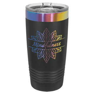 Polar Camel 20 oz. Black/Prism ION-Plated Ringneck Tumbler with Slider Lid