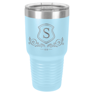 Polar Camel 30 oz. Light Blue Vacuum Insulated Ringneck Tumbler with Clear Lid