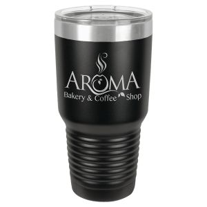 Polar Camel 30 oz. Black Vacuum Insulated Ringneck Tumbler with Clear Lid