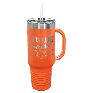 Polar Camel 40 oz. Orange Travel Mug with Handle, Straw Included