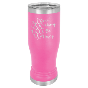 Pink 14 oz. Polar Camel Pilsner with Clear Lid