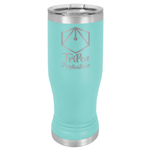 Teal 14 oz. Polar Camel Pilsner with Clear Lid