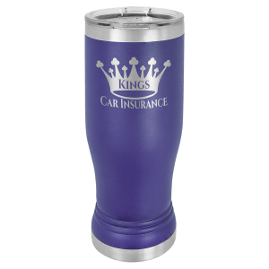 Purple 14 oz. Polar Camel Pilsner with Clear Lid