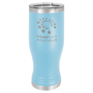 Polar Camel Light Blue 20 oz. Pilsner with Clear Lid